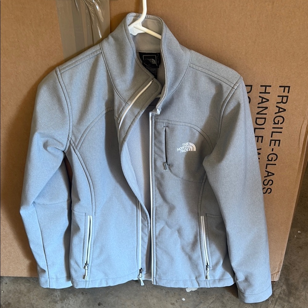 The North Face Gray Performance Jacket with Stand-Up Collar